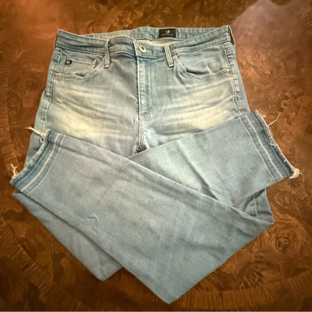 Adriano Goldschmidt NWOT Distressed Blue Cropped Jeans Sz 30